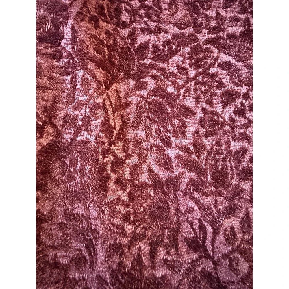 William Morris & Co Table Runner Mallow Hibiscus Burgundy Velvet 16x90 Luxury
